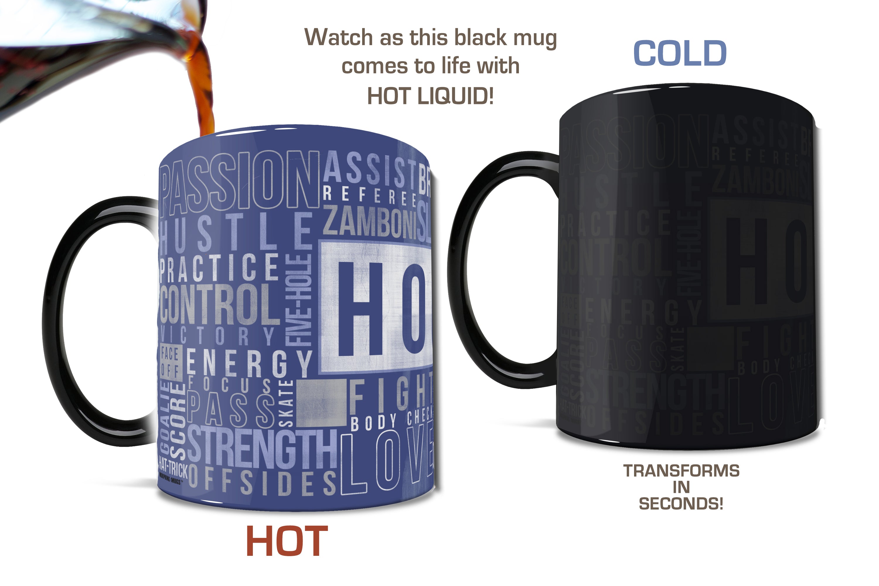 Sports Collection (Hockey Words) Morphing Mugs® Heat-Sensitive Mug MMUG448